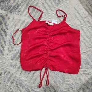 Elegant Red Ruched Camisole